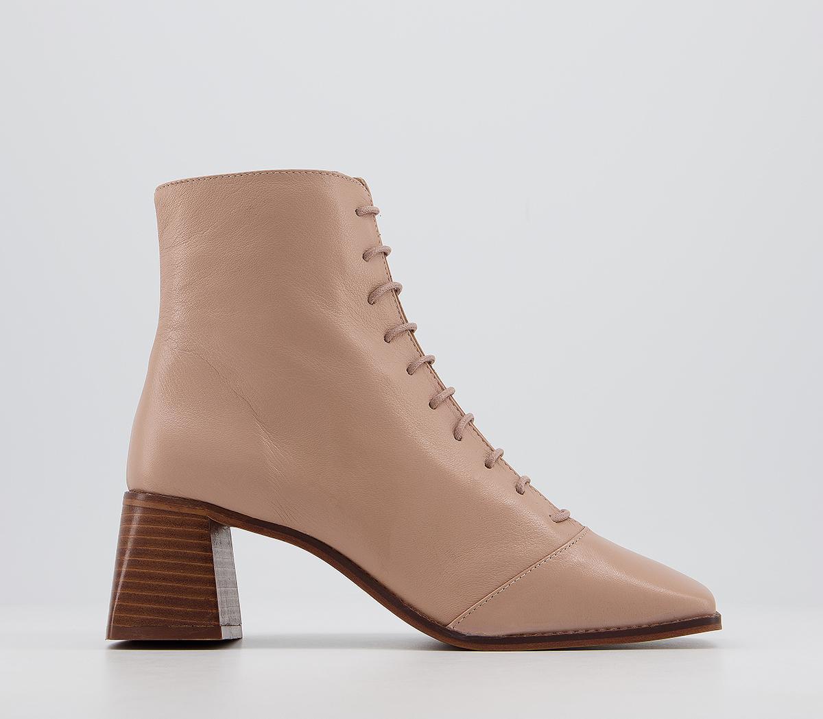 Office Ariella Lace Up Boots Biscuit 