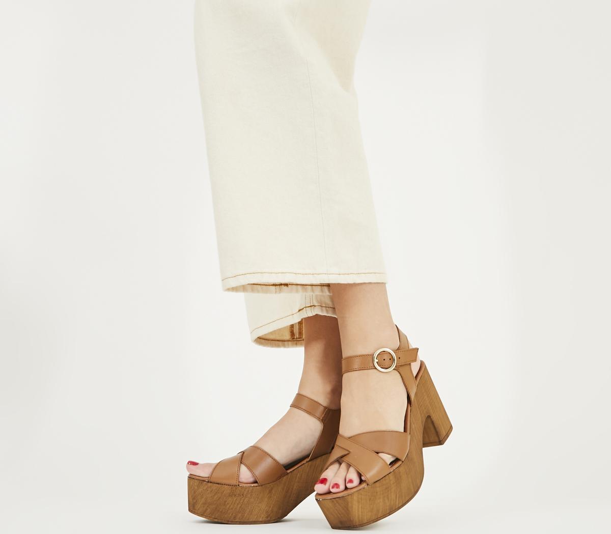 tan cross strap sandals