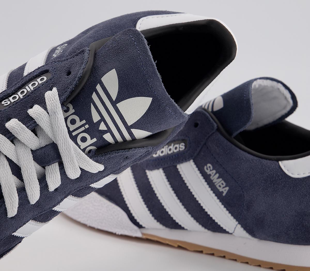 adidas Samba Super Suede Trainers Navy Running White - His trainers