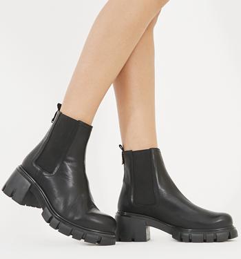 chunky flat chelsea boots womens