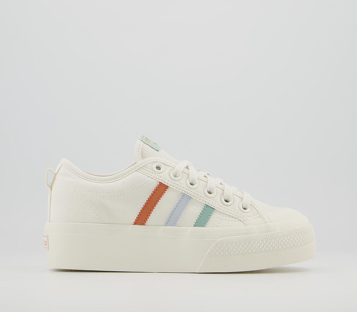 adidas Nizza Platform Trainers Off White Blue Copper Green Gold ...