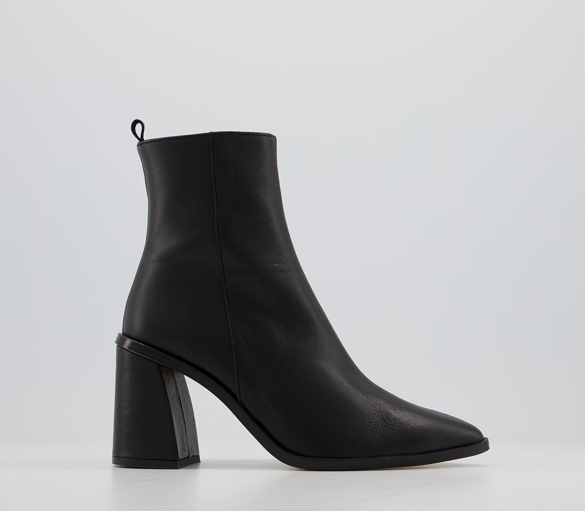 shiny black ankle boots