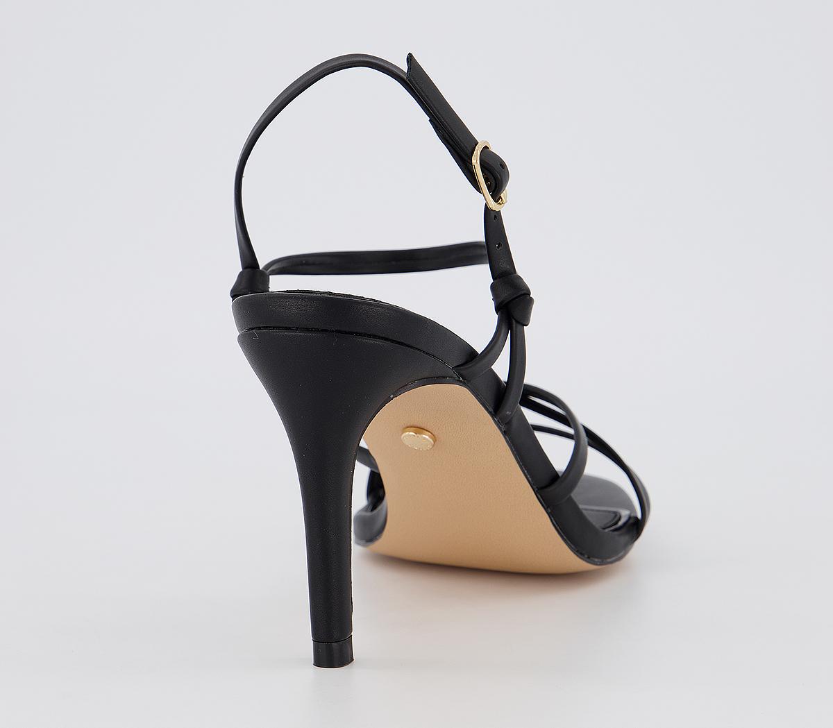 Office Missy Strappy Sandals Black Mid Heels