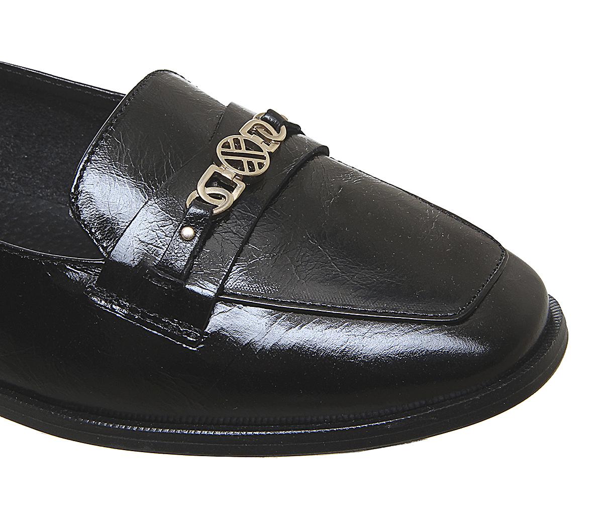 square toe leather flats trf
