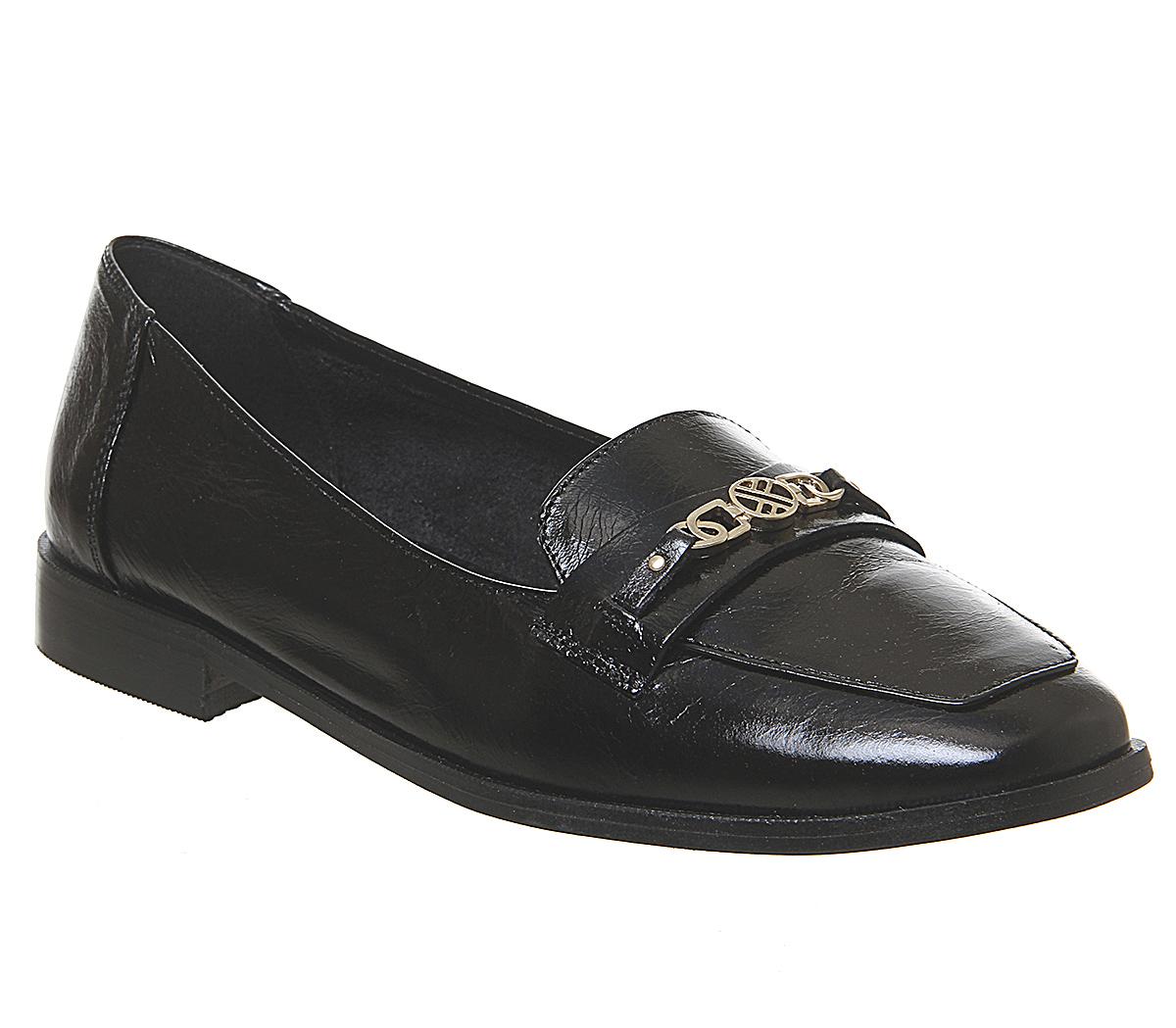 black square toe flats