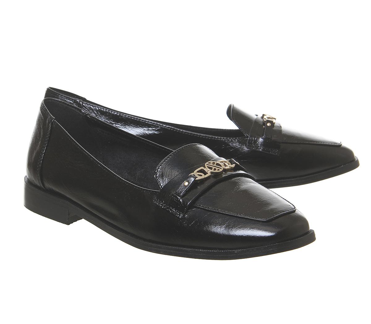 black square toe flats