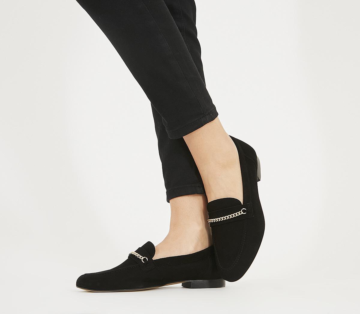 Office Fasinate- Chain Loafer BLACK SUEDE,Schwarz