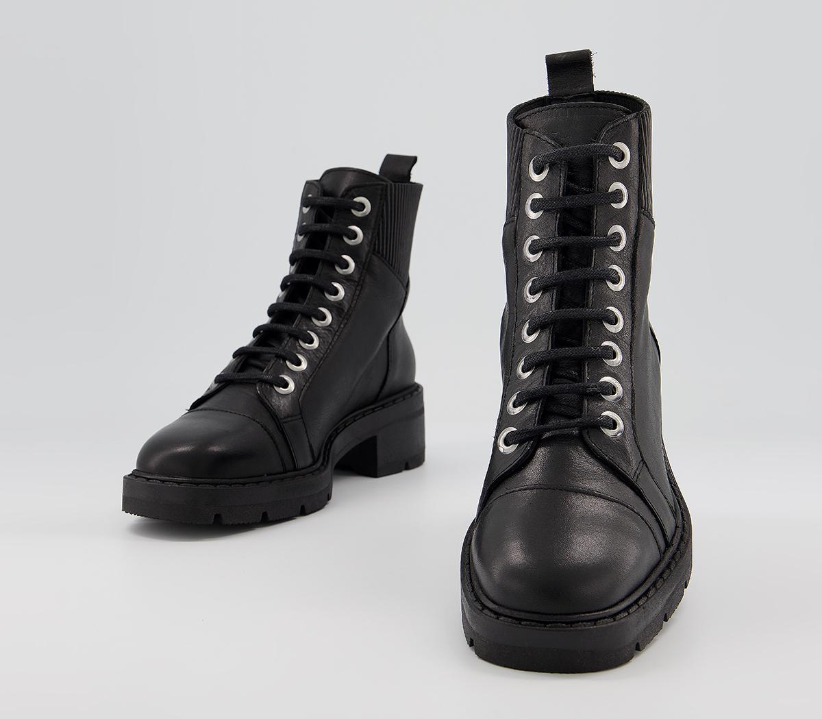 Office Astronaut Boots Black Leather - Ankle Boots