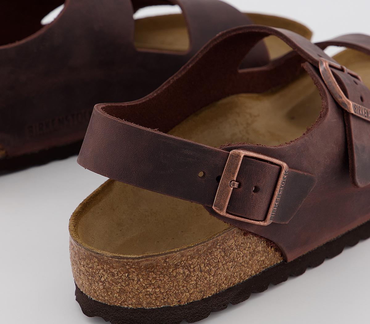 BIRKENSTOCK Milano Sandals Brown Oiled Leather - Men’s Sandals