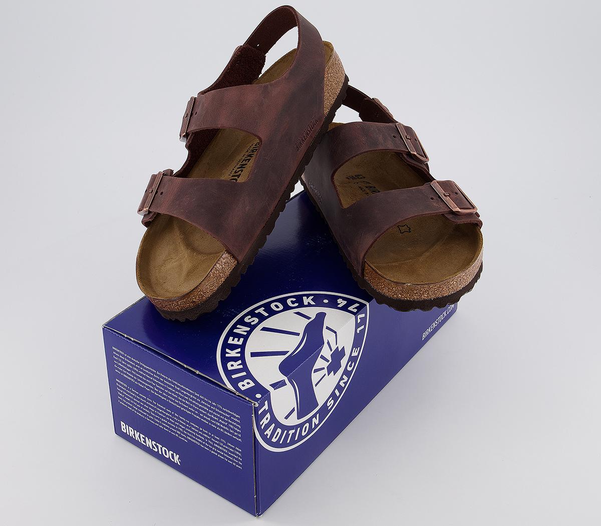 BIRKENSTOCK Milano Sandals Brown Oiled Leather - Men’s Sandals