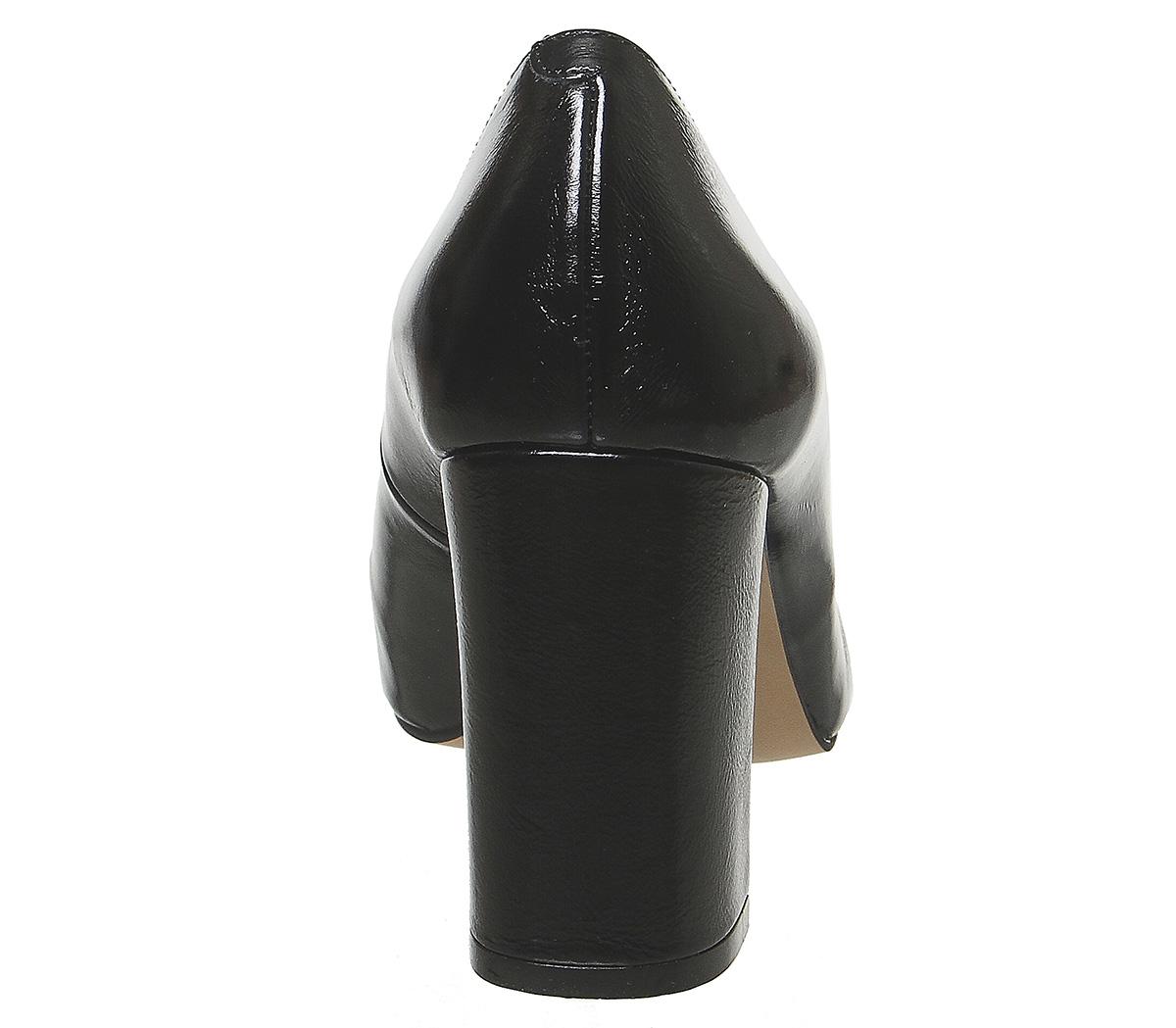 pointed court block heel