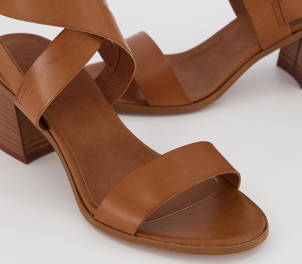 Office Make It Casual Block Heel Sandals Tan Leather - Mid Heels
