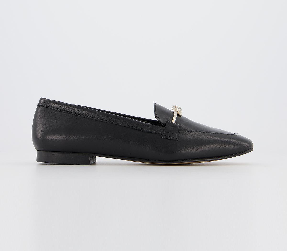 Office Fluent- Metal Trim Loafer BLACK LEATHER,Schwarz,Naturfarben