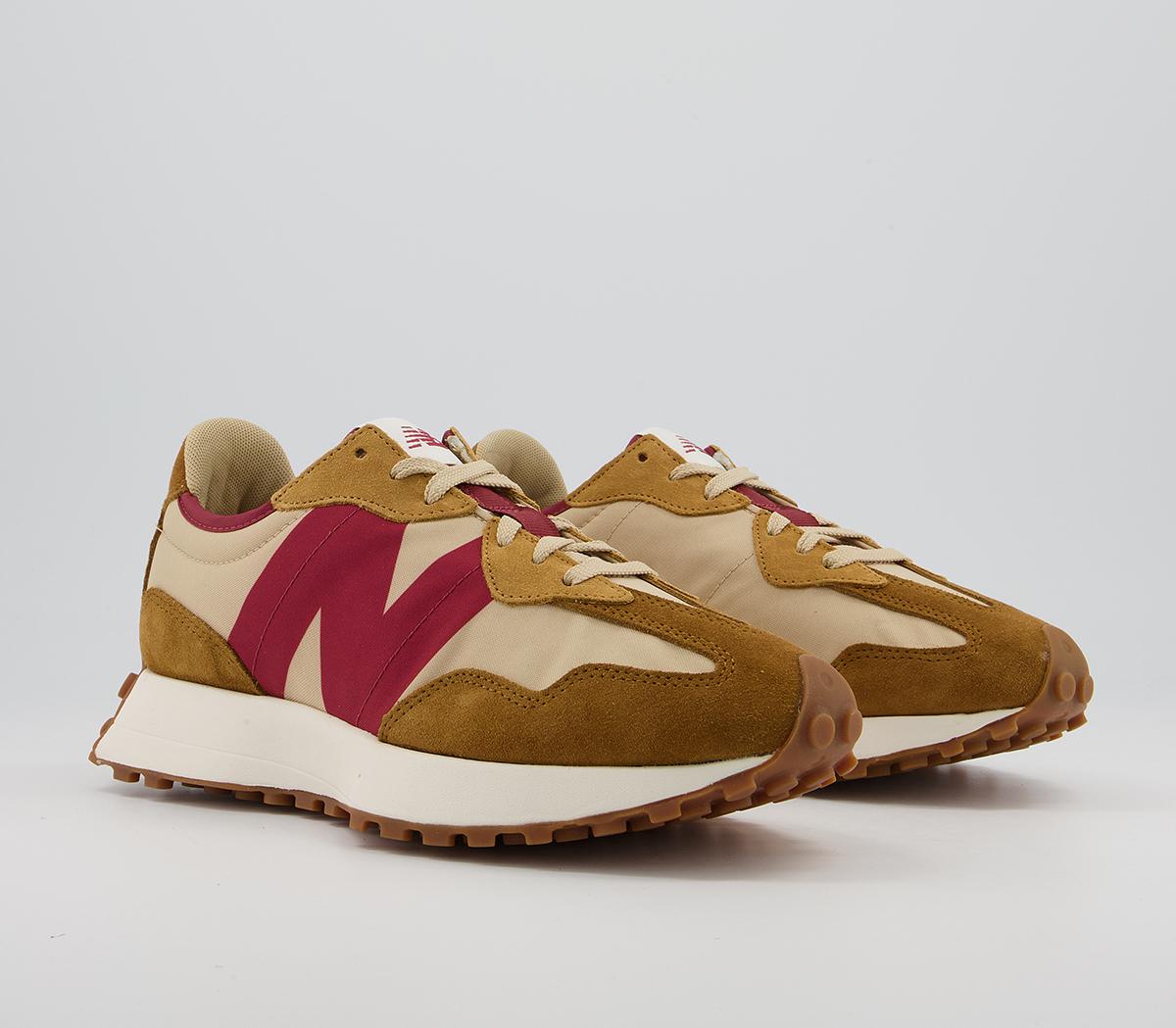 New Balance 327 Trainers Tan Burgundy - His trainers