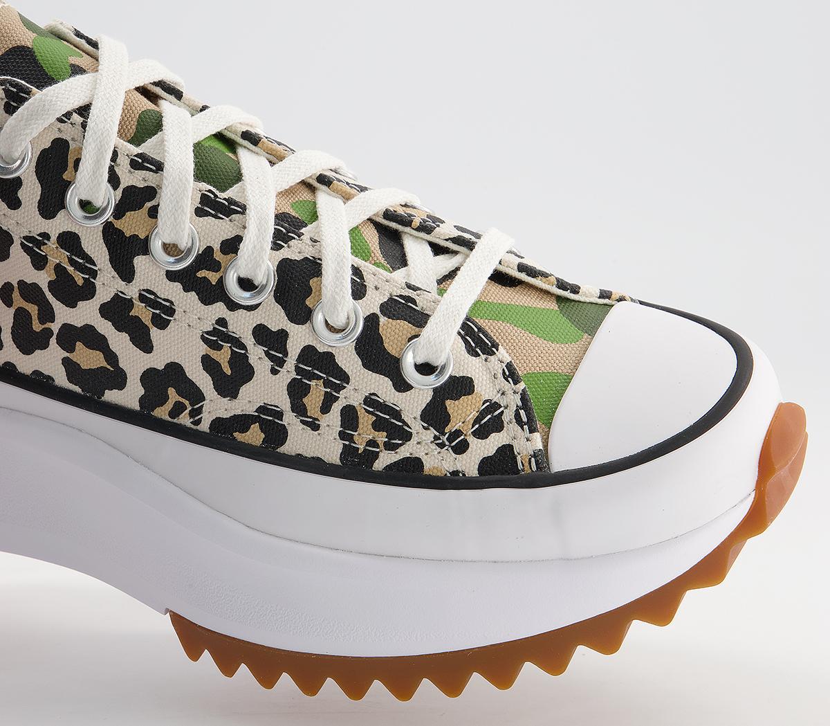 converse run star hike leopard print