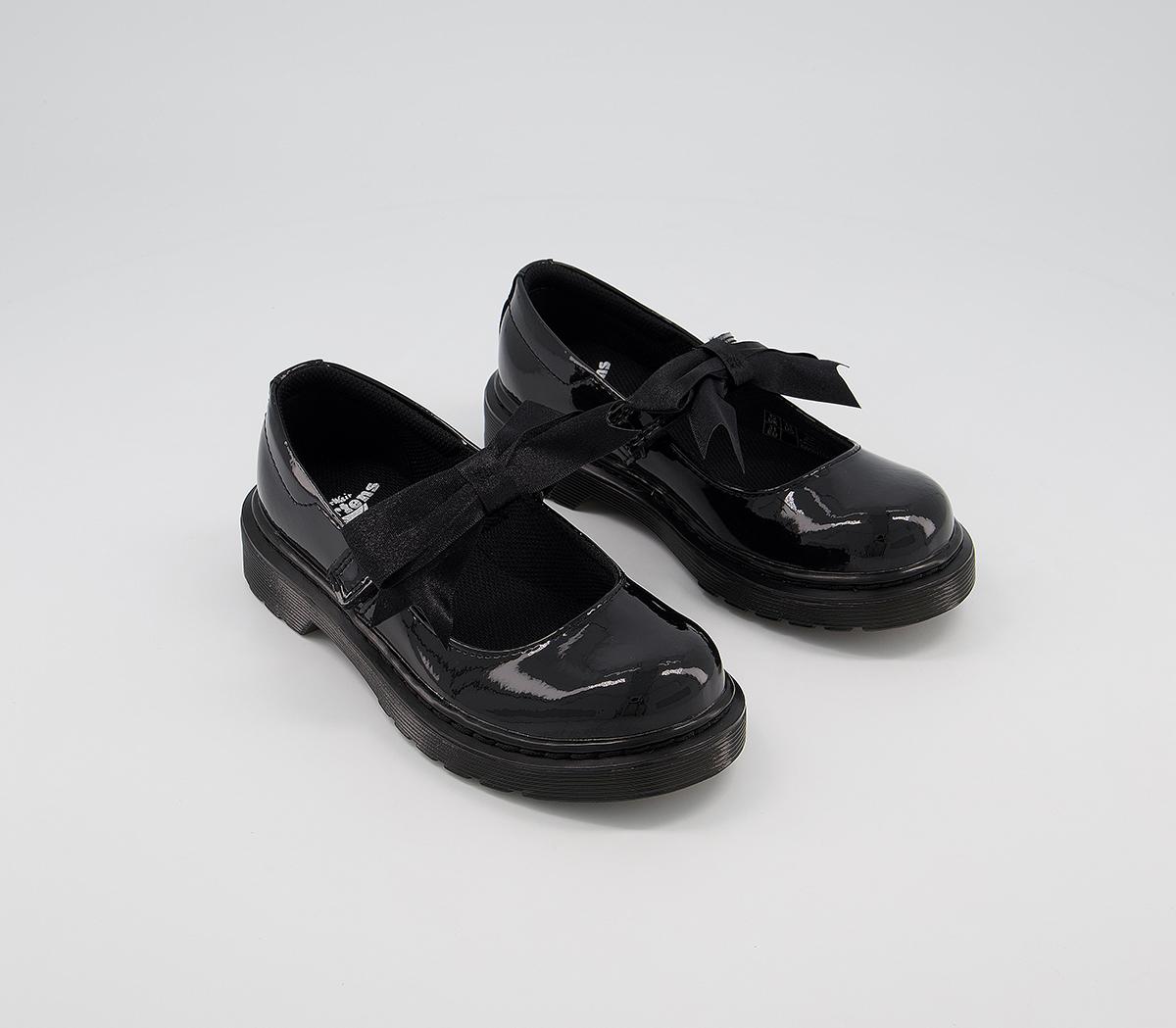 Dr. Martens Maccy Ii Bow Mary Jane Jnr Shoes Black Patent Leather - Unisex