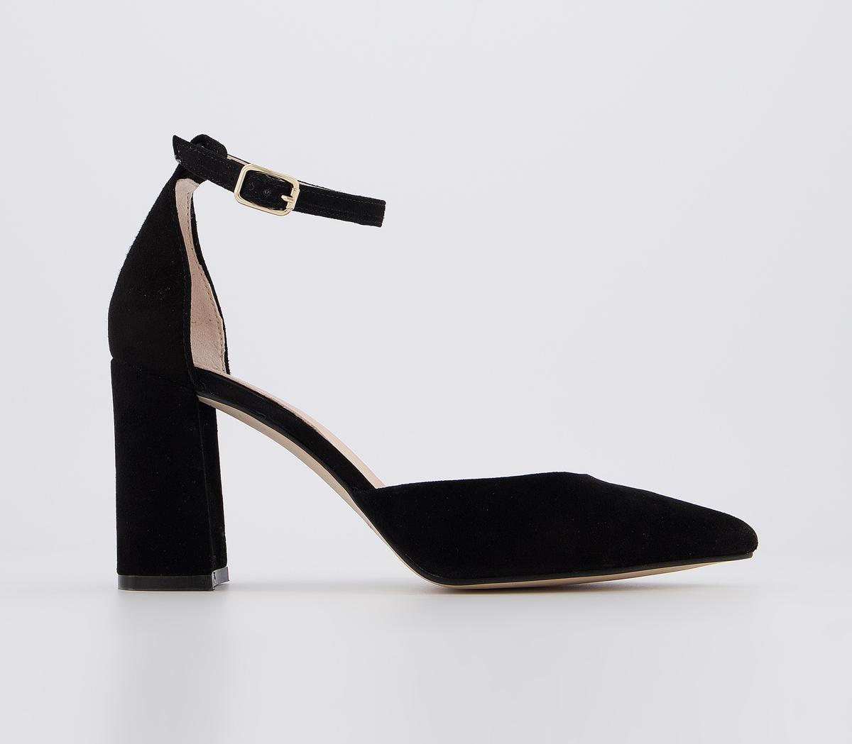 black court heels with strap