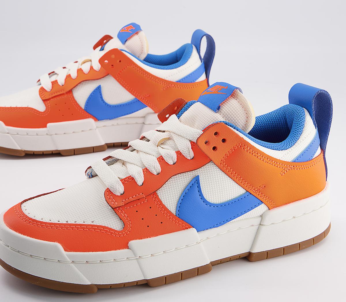 Nike Dunk Low Disrupt Trainers Sail Light Photo Blue Total Orange Gum ...