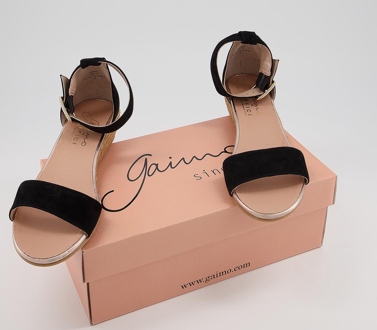 Gaimo for OFFICE Neli Wedge Low Sandals Black Women’s