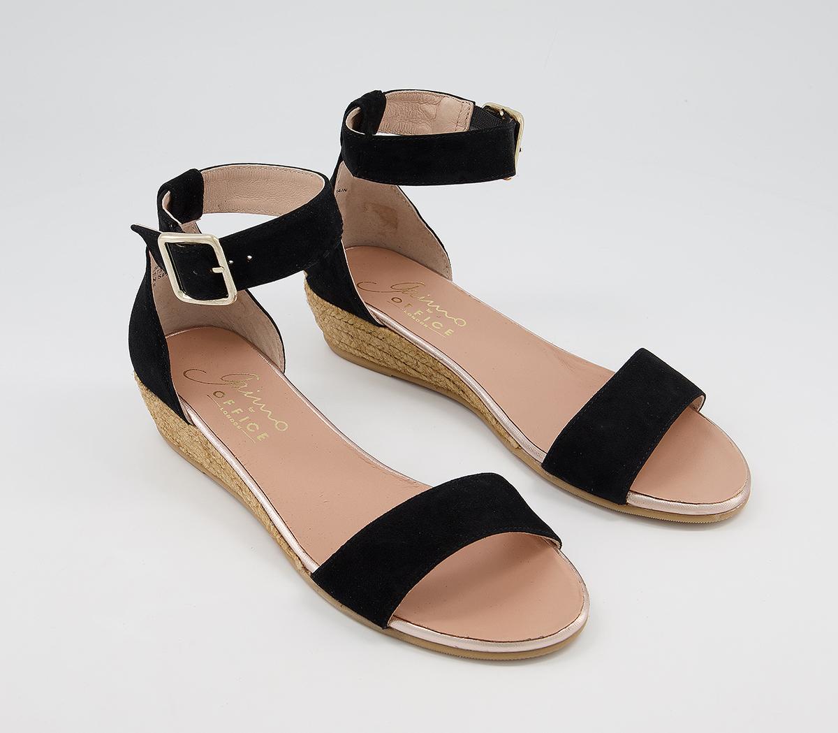 Gaimo for OFFICE Neli Wedge Low Sandals Black Women’s
