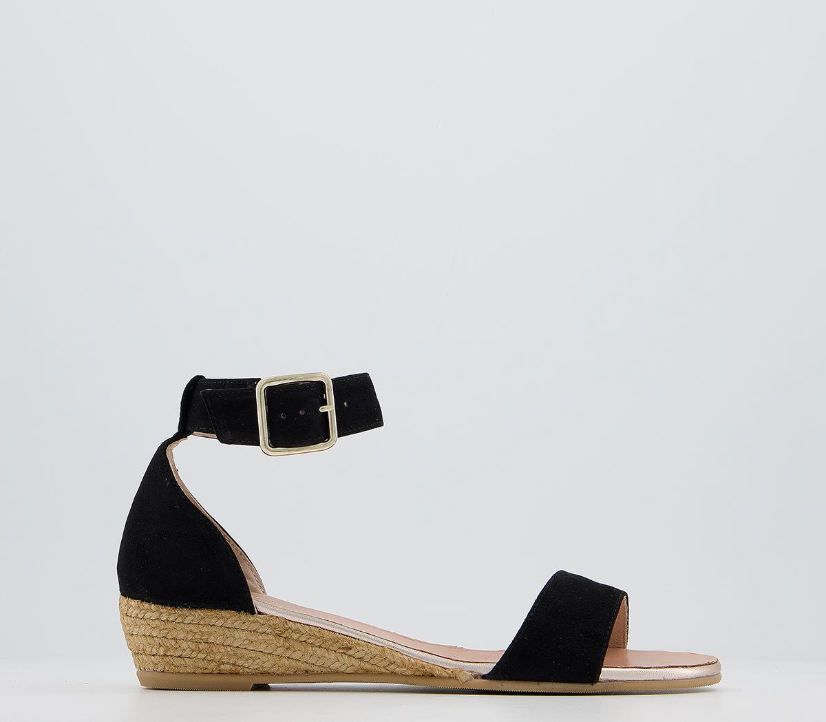 Gaimo for OFFICE Neli Wedge Low Sandals Black Women’s