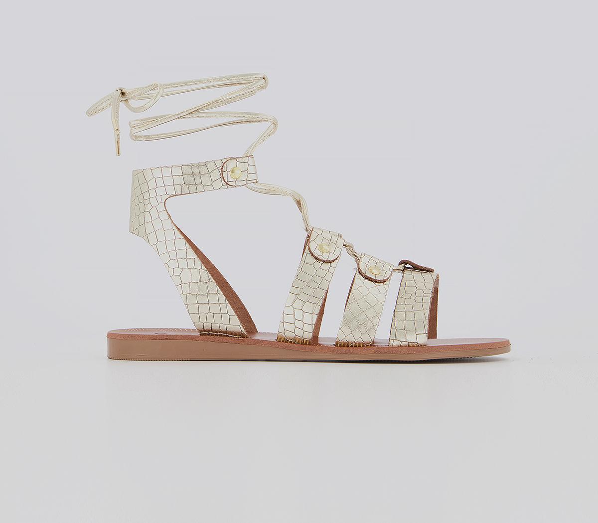 gold gladiator wedges