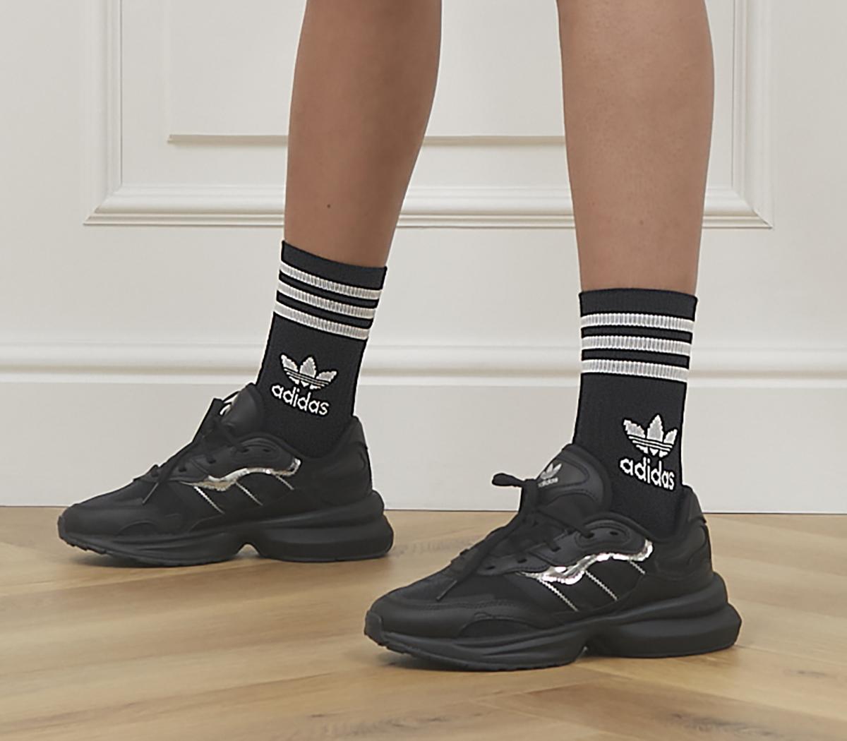 adidas Mid Cut Crew Socks 3 Pack Black White - Accessories
