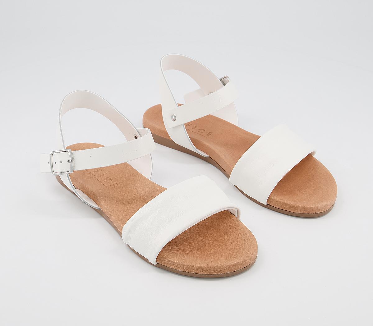 Office Speciality Two Part Sandals Off White Leather - Women’s Sandals