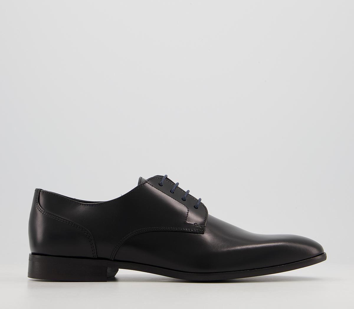 Poste Princeton Derby Shoes Black Leather - Men’s Smart Shoes