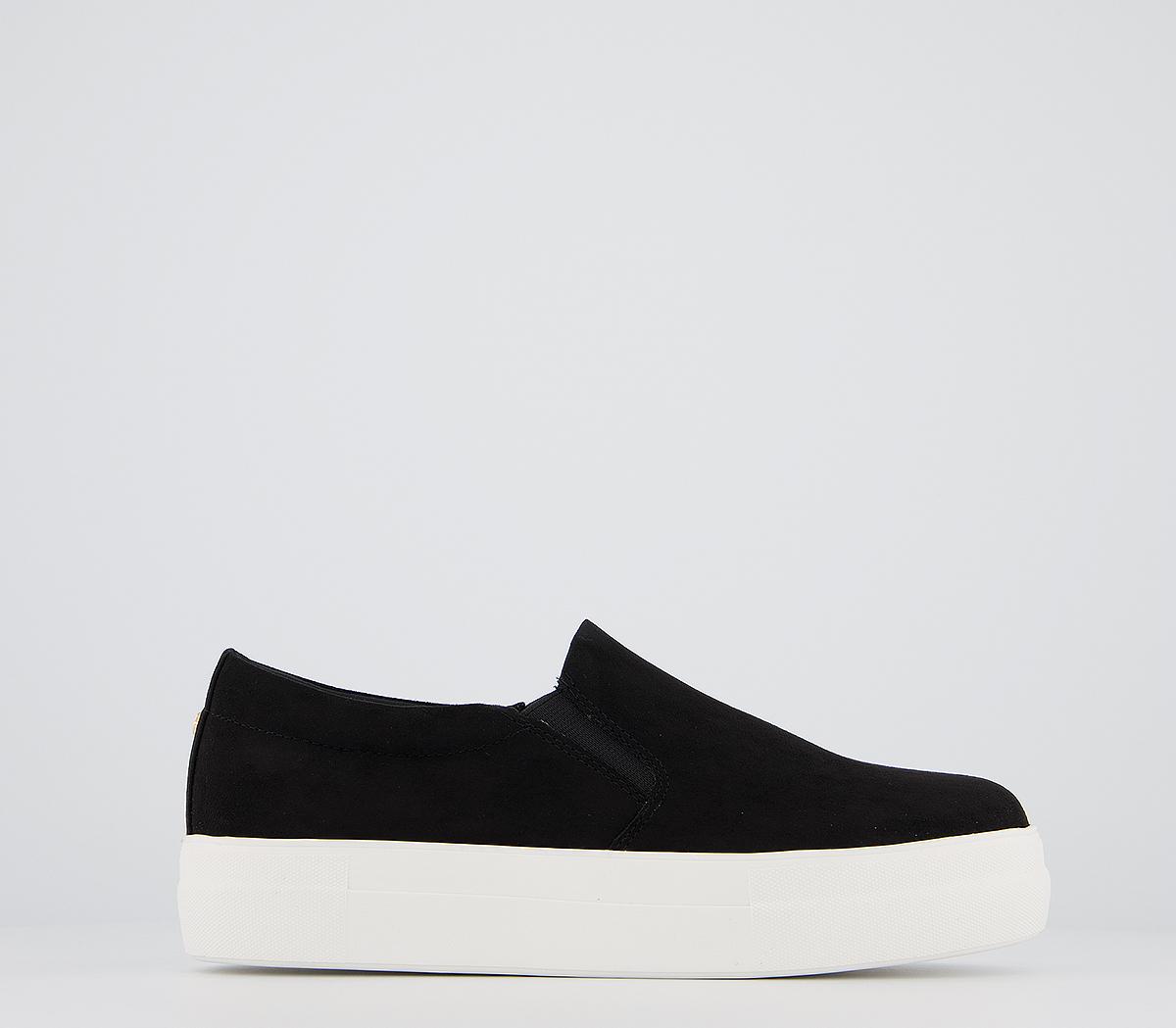 black platform slip on