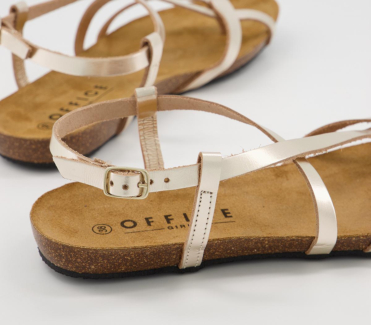 ladies leather footbed sandals