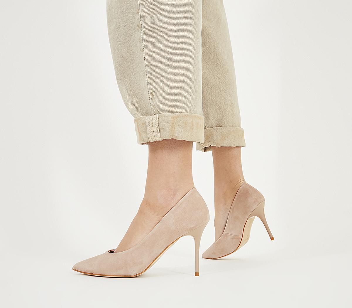 nude suede heels