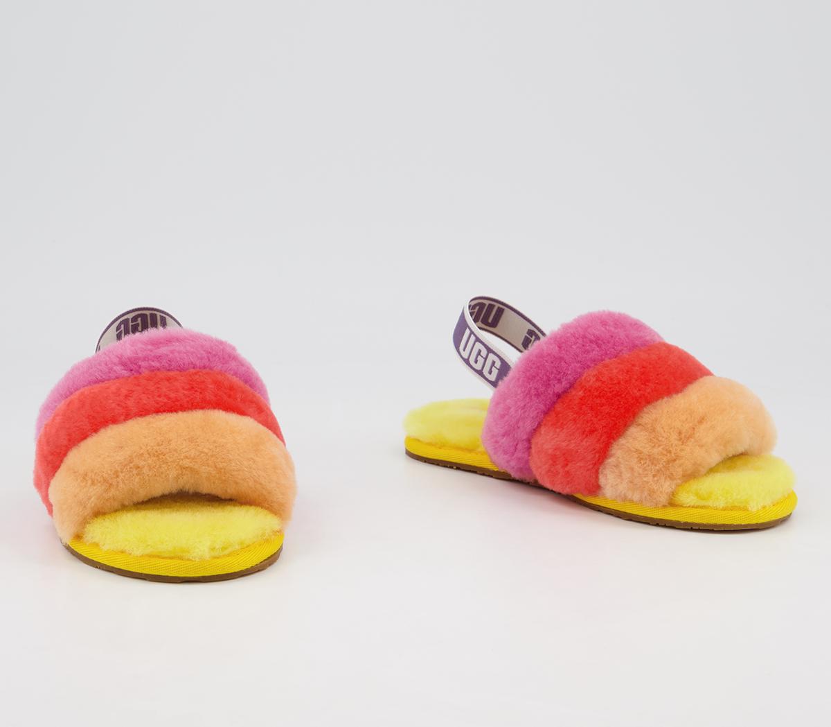 yellow infant ugg slides