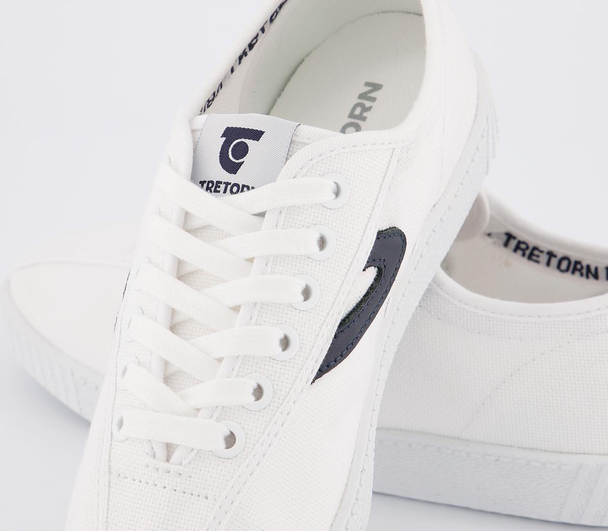 Tretorn Nylite Trainers White Navy F - Hers trainers