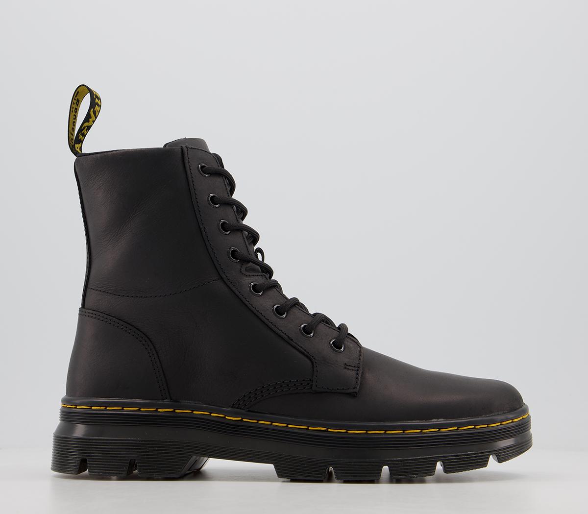 Dr Martens Combs Boots Black Leather Boots