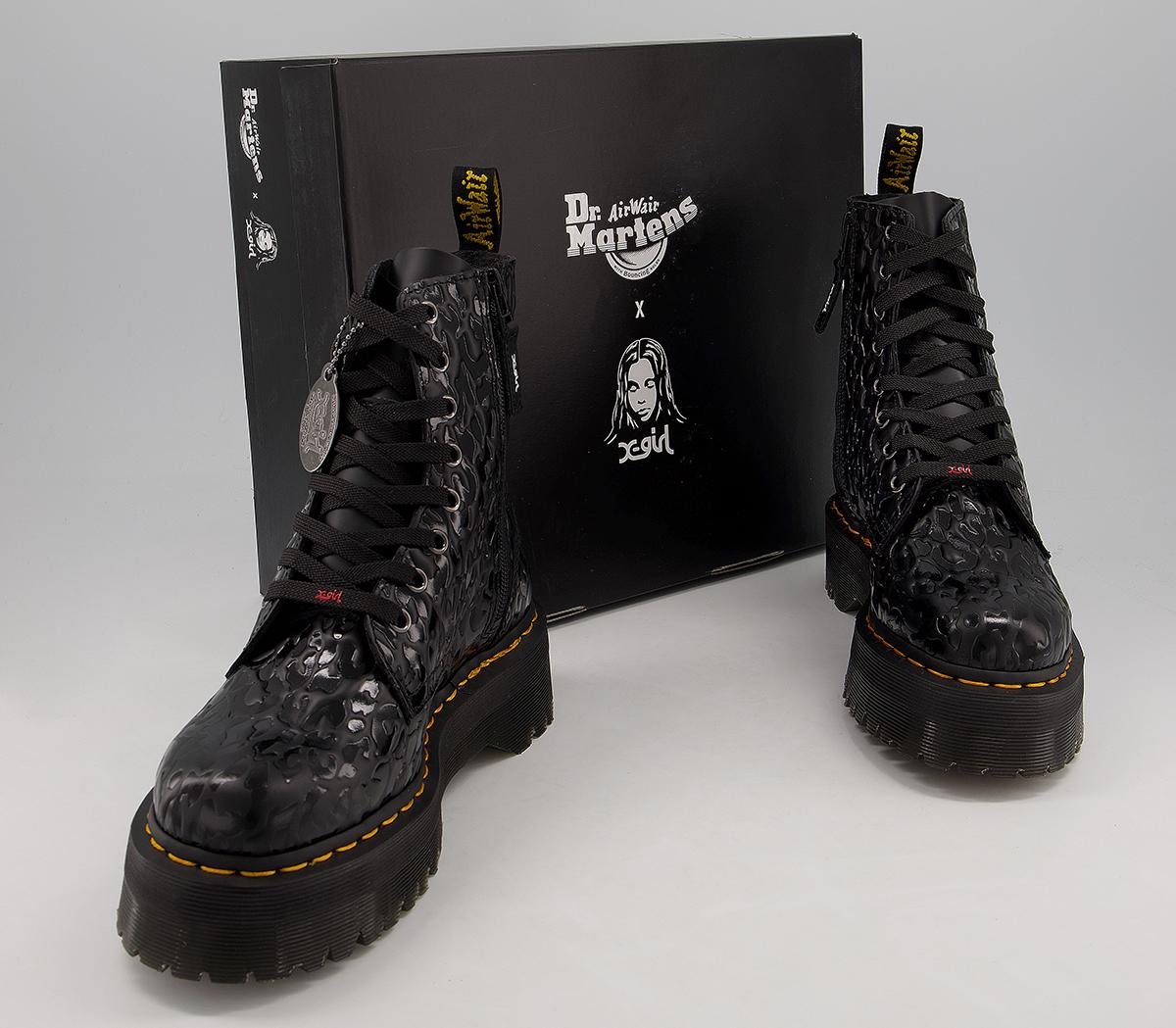 glossy black doc martens