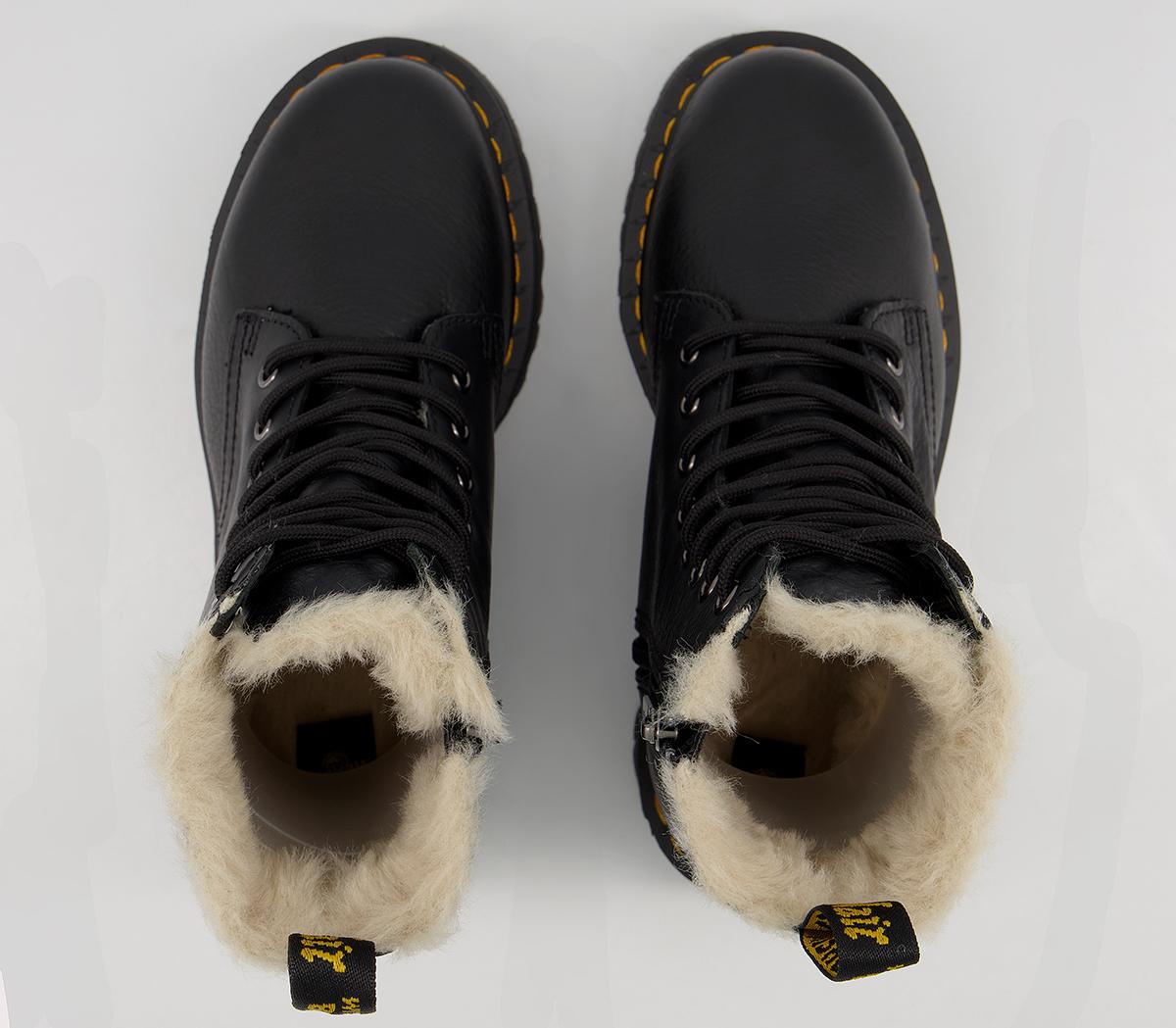 black dr martens fur lined