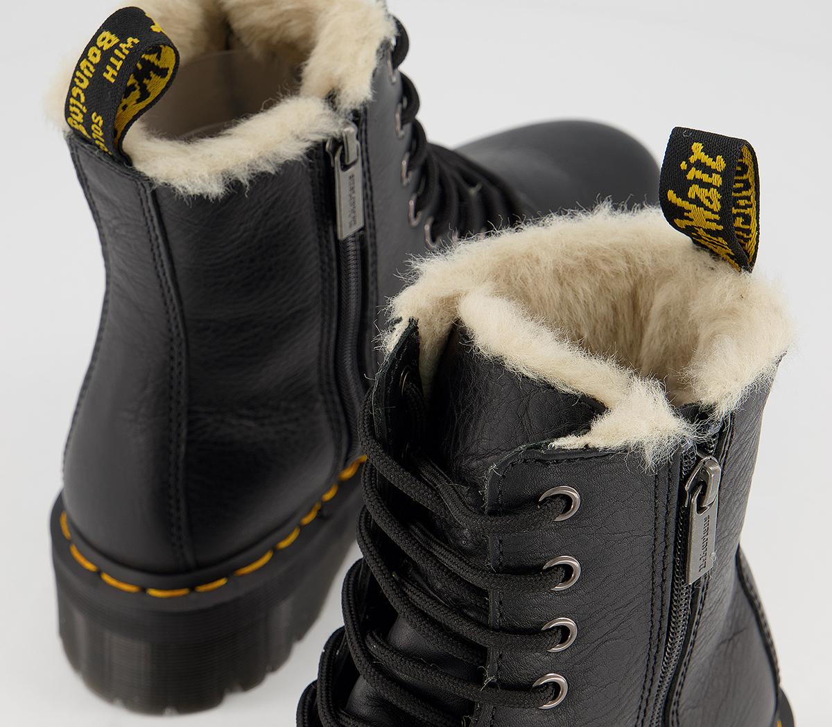 Dr. Martens Jadon Fur Lined Boots Black - Ankle Boots