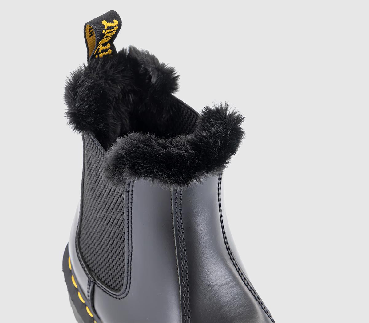Dr. Martens 2976 Leonore Fur Lined Chelsea Boots Grey Atlas - Ankle Boots