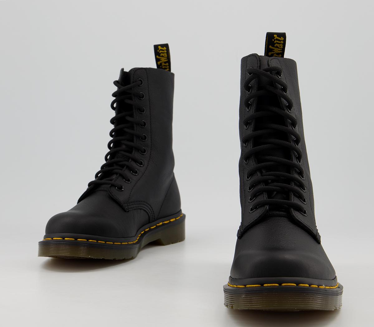 Dr. Martens 1490 10 Eye Boots Black Virginia - Ankle Boots