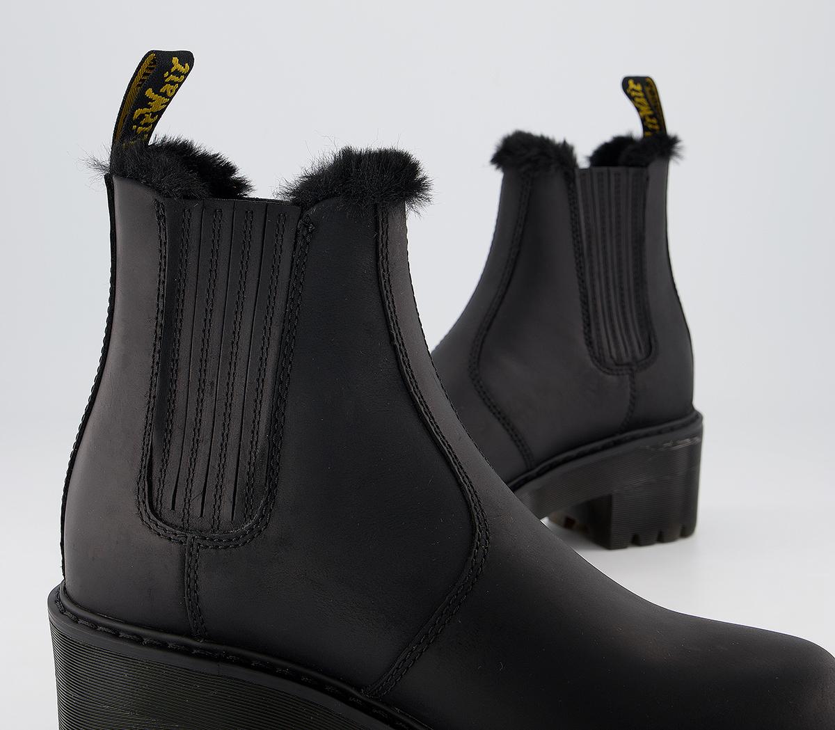 doc martens fur lined chelsea boots