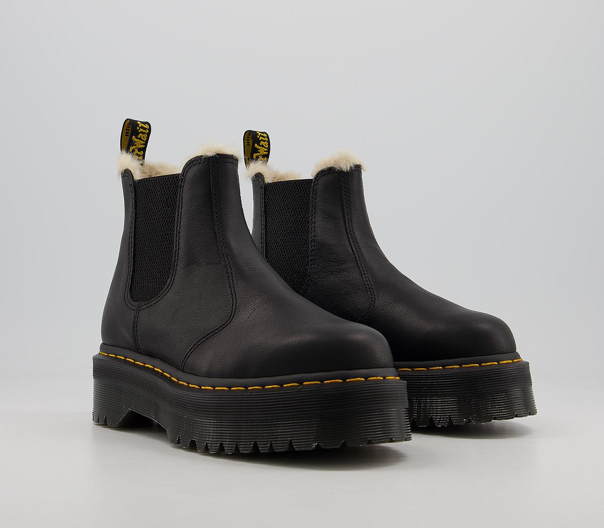 dr martens chelsea fur boots