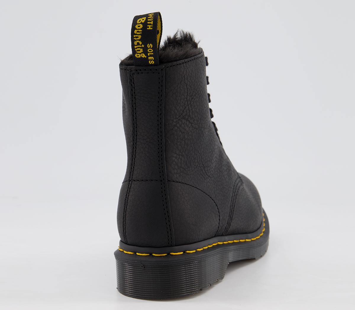 1460 pascal black & white leather ankle boots
