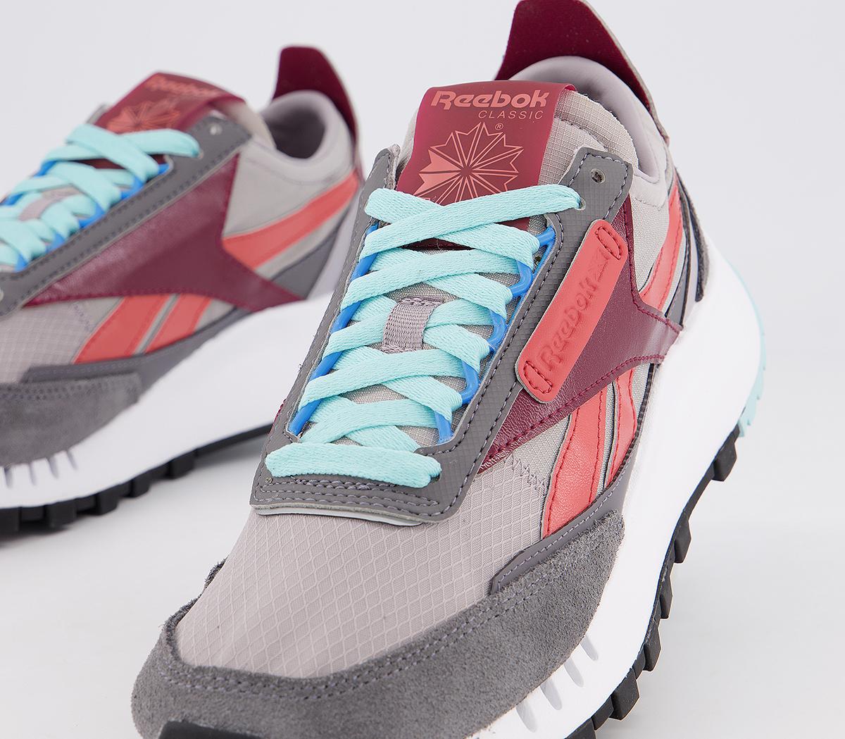 Reebok Cl Legacy Trainers Grey Blue Red Exclusive - Exclusives
