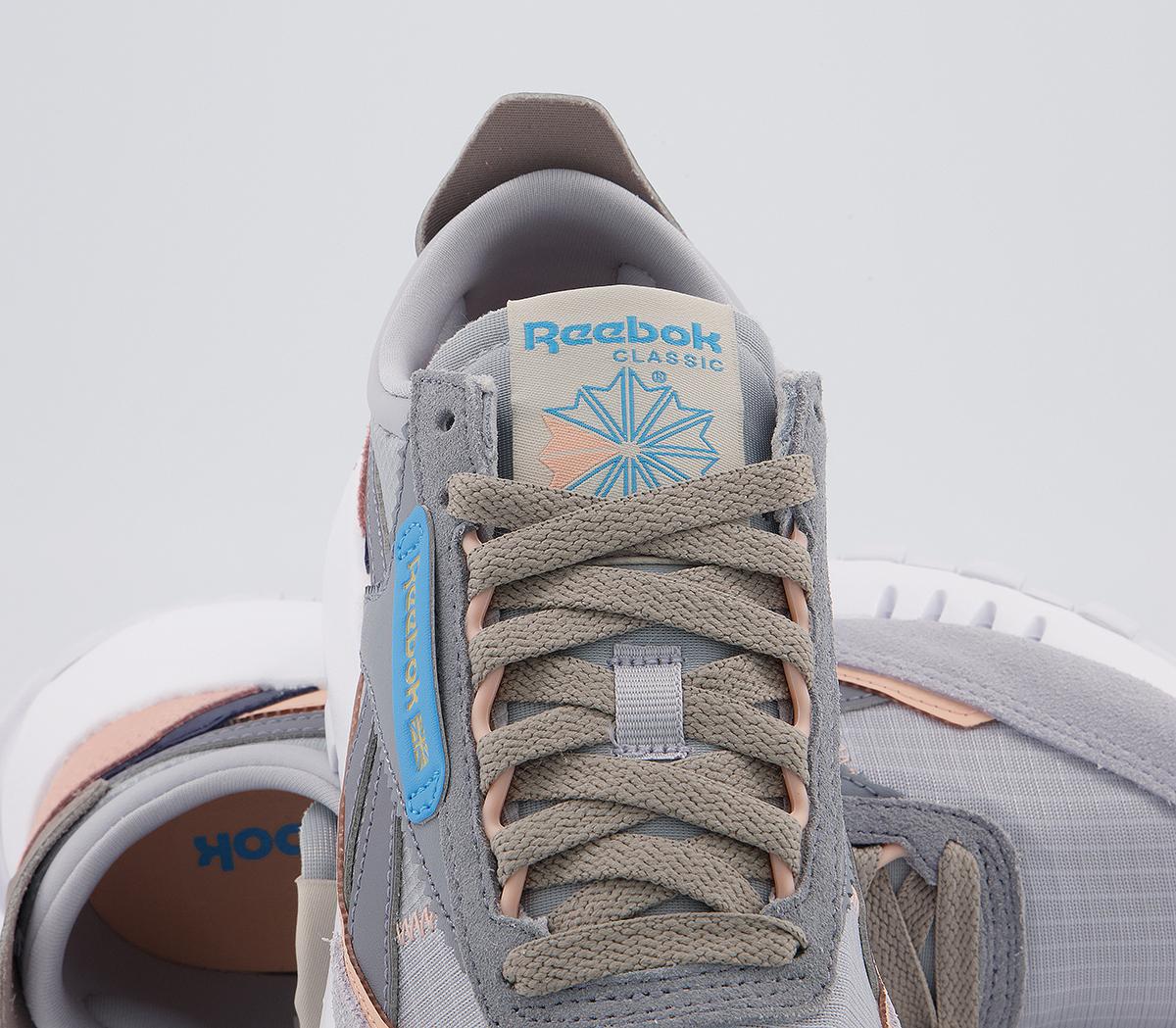 reebok classic legacy trainers in grey and purple