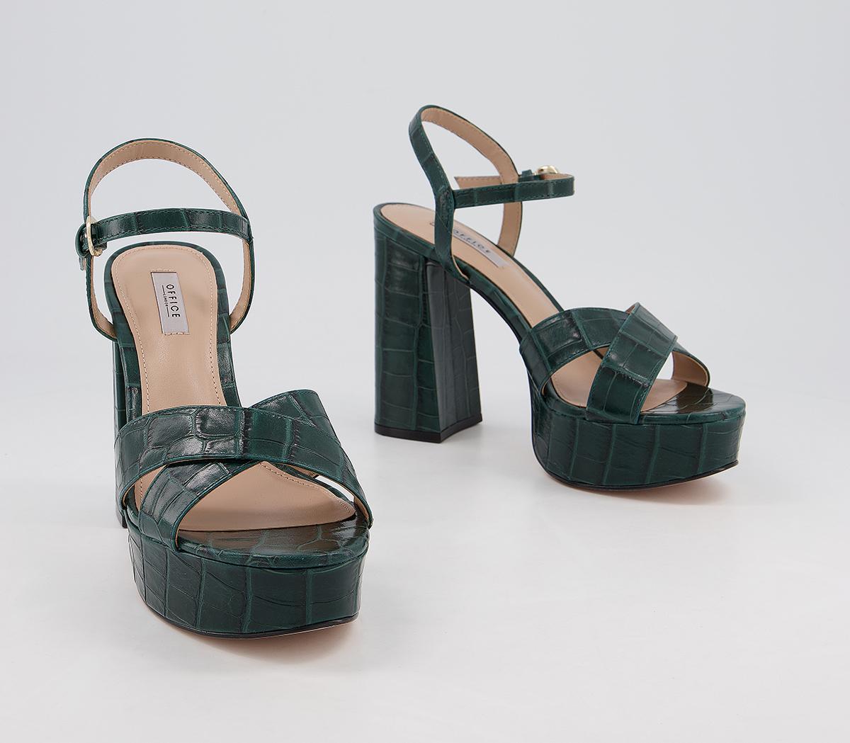 green cross high heels