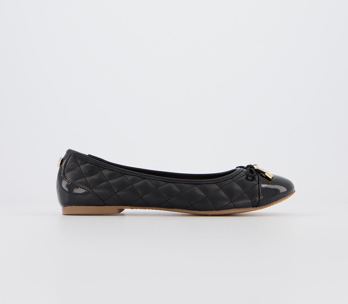 Office Florence Quilted Ballerina Flats Black - Flat Shoes for Women
