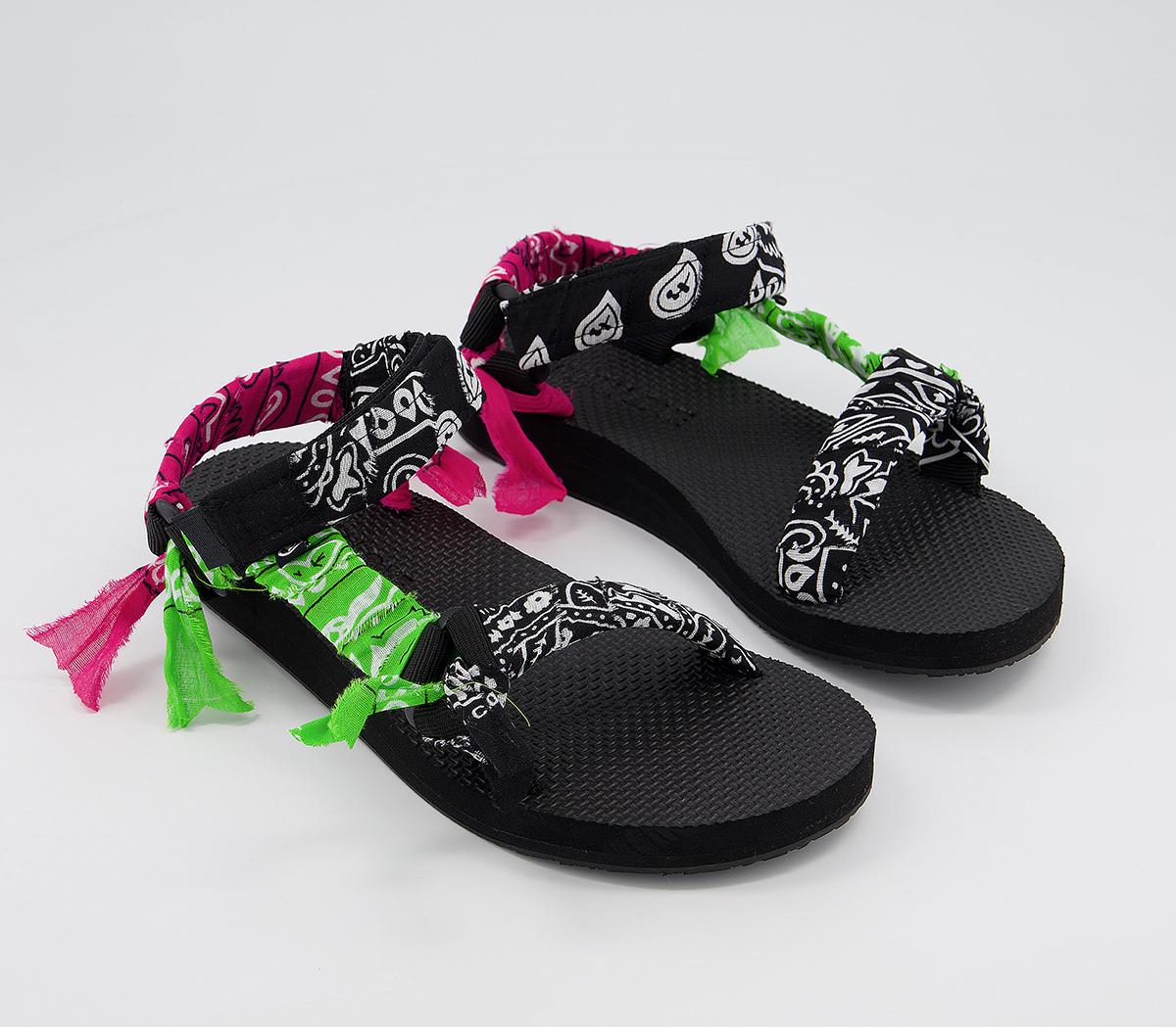 Arizona Love Trekky Bandana Sandals Green Black Pink - Women’s Sandals
