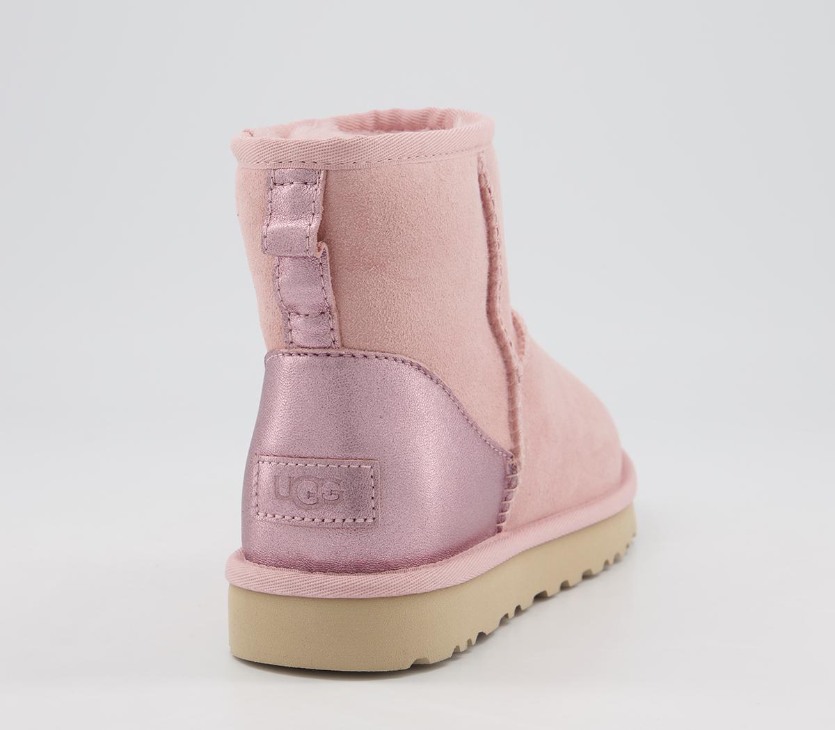 UGG Classic Mini Metallic Boots Pink Cloud Ankle Boots