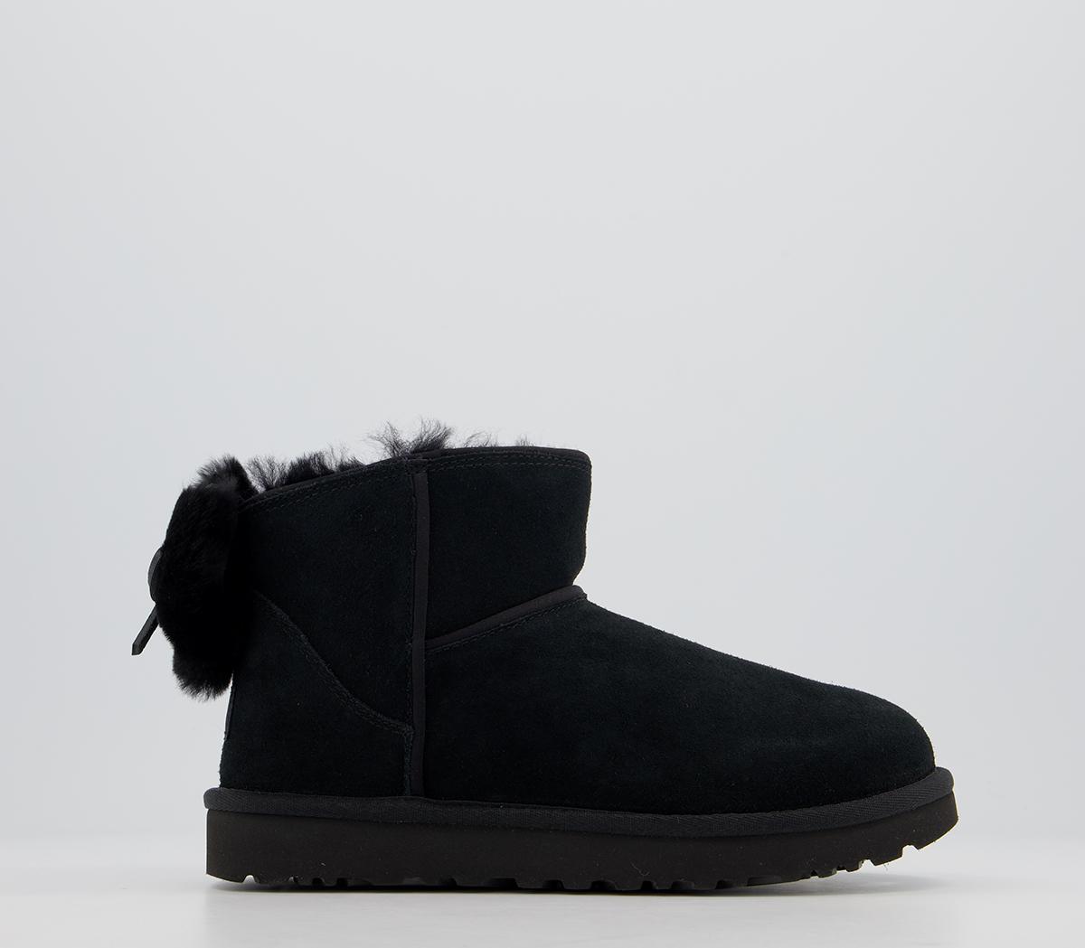 bow boots black